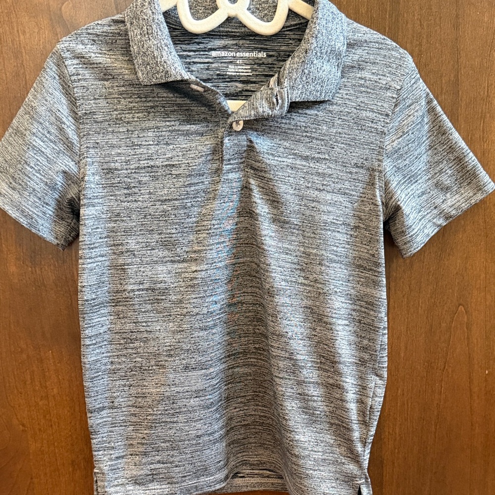 Amazon Essentials Kids Heather Gray Polo Shirt